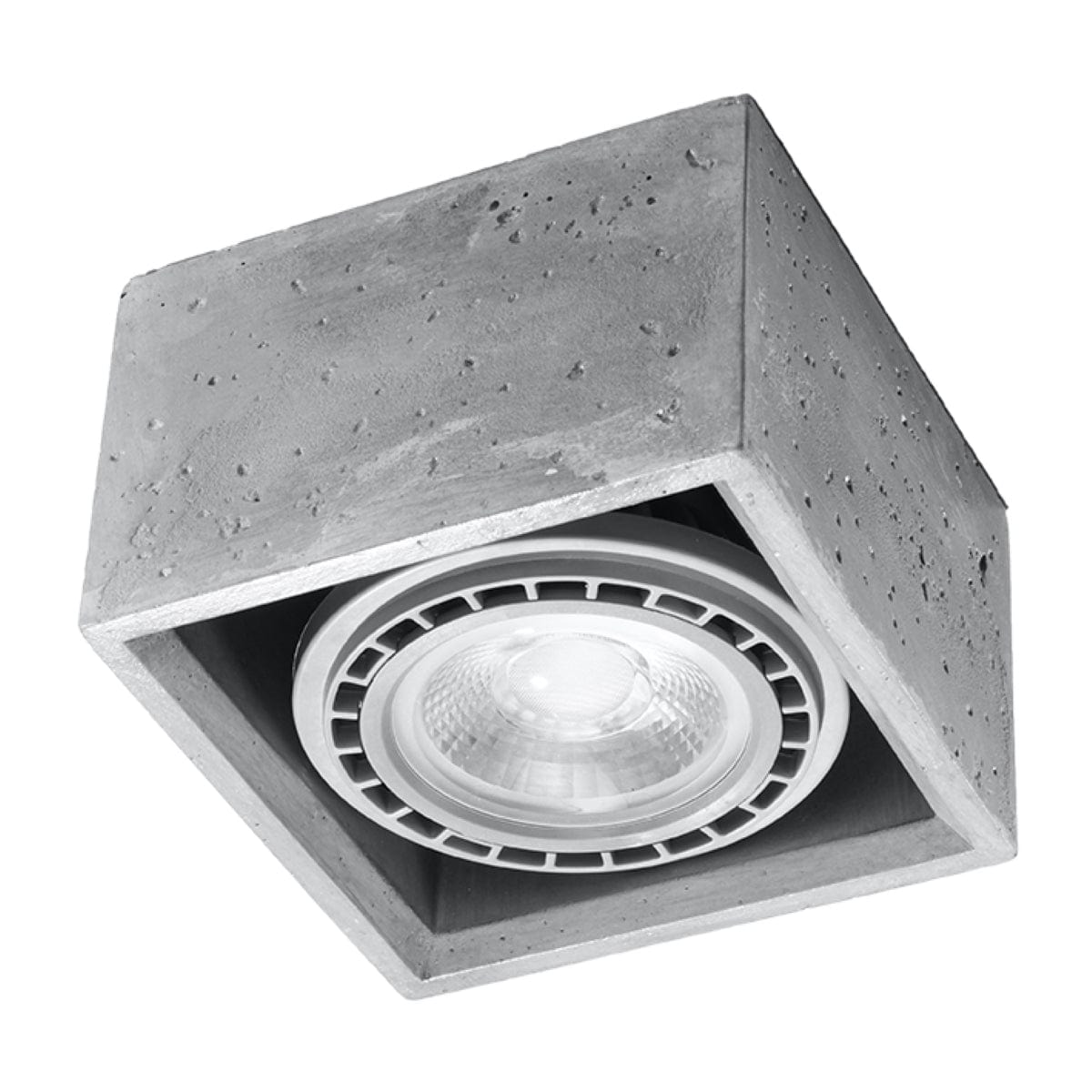 Sollux Lighting QUATRO Concrete Ceiling Light - Minimalist Design - Easy to Clean - Quick Installation - Durable Concrete Construction - Interchangeable GU10 Bulbs