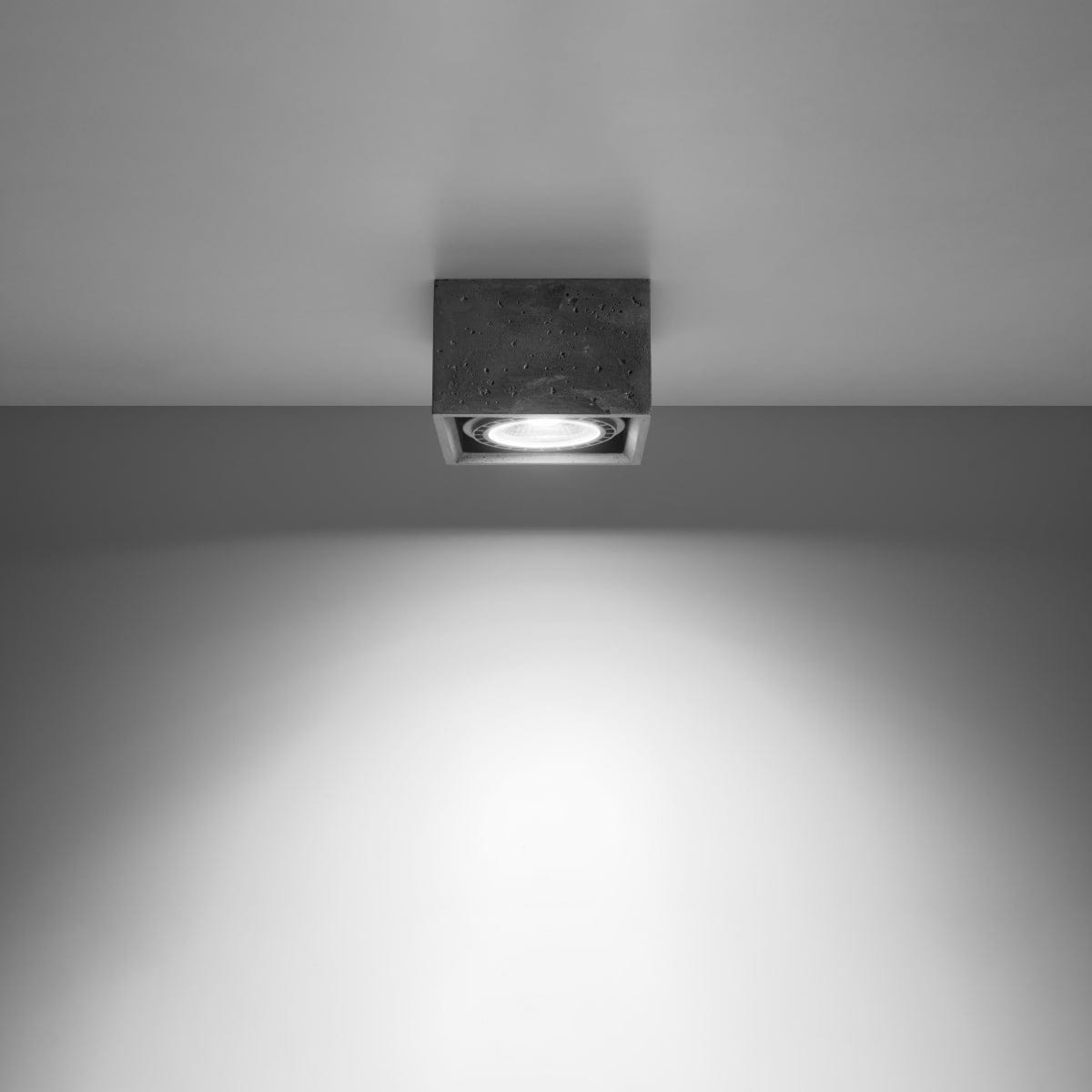 Sollux Lighting QUATRO Concrete Ceiling Light - Minimalist Design - Easy to Clean - Quick Installation - Durable Concrete Construction - Interchangeable GU10 Bulbs