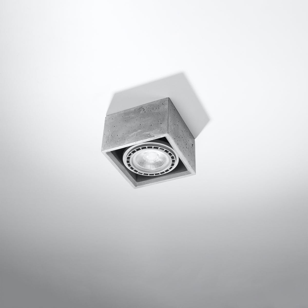 Sollux Lighting QUATRO Concrete Ceiling Light - Minimalist Design - Easy to Clean - Quick Installation - Durable Concrete Construction - Interchangeable GU10 Bulbs