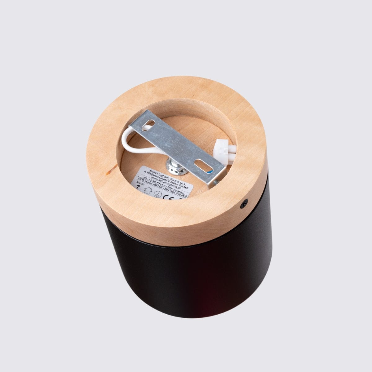 Sollux Lighting RIF Ceiling Lamp Black - Elegant Design - Natural Wood Finish - Soft LED Light - Energy Efficient - Ideal for Living Room and Office
