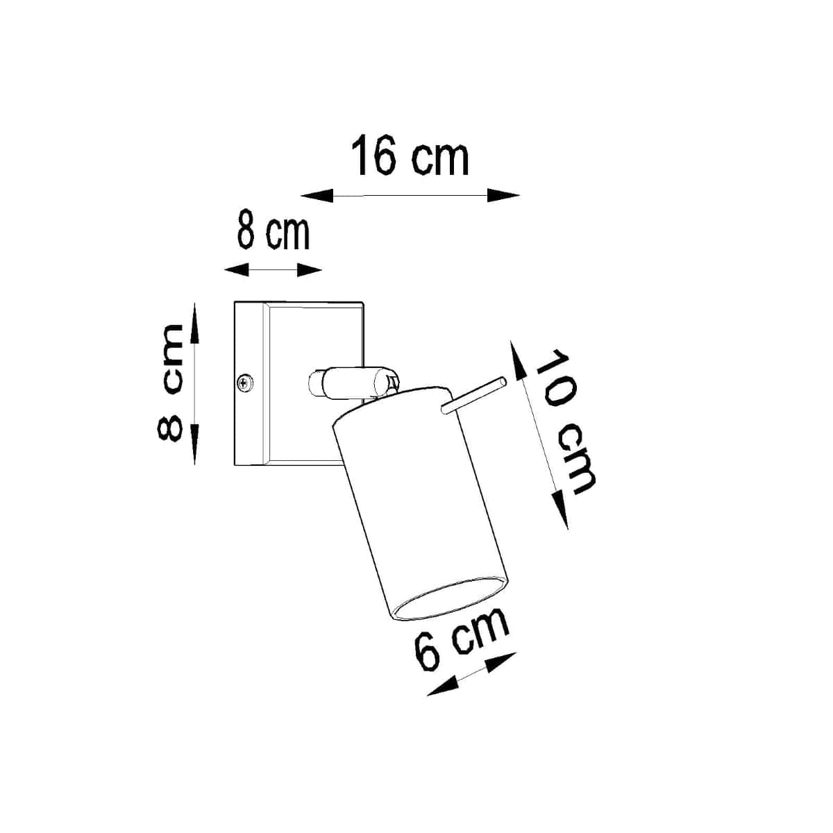 Sollux Lighting Ring Modern Spotlight - Adjustable GU10 Steel Light - White - 8x16x8 cm