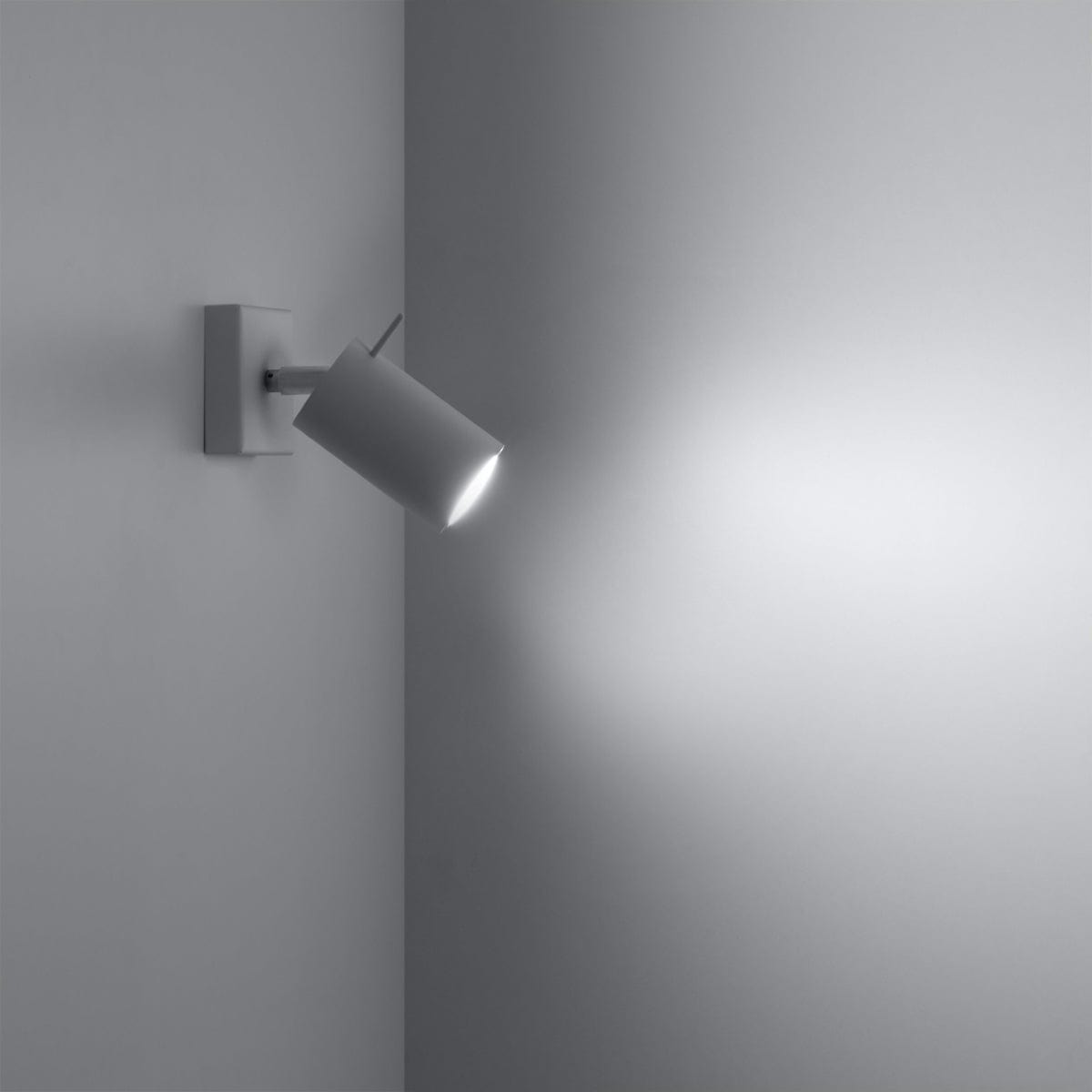 Sollux Lighting Ring Modern Spotlight - Adjustable GU10 Steel Light - White - 8x16x8 cm