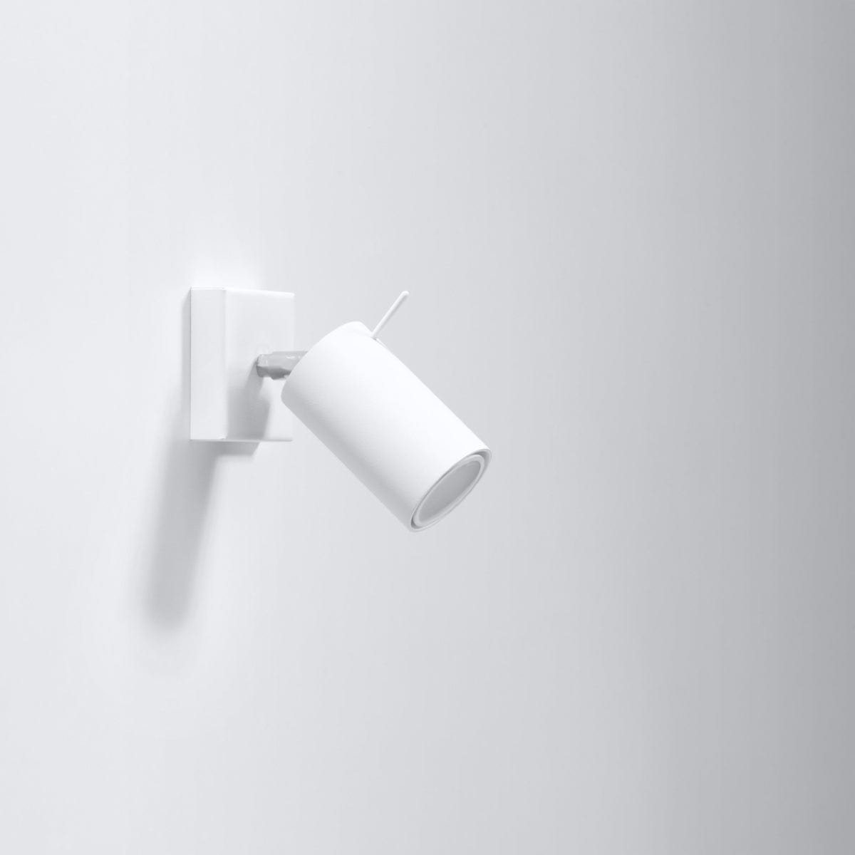 Sollux Lighting Ring Modern Spotlight - Adjustable GU10 Steel Light - White - 8x16x8 cm