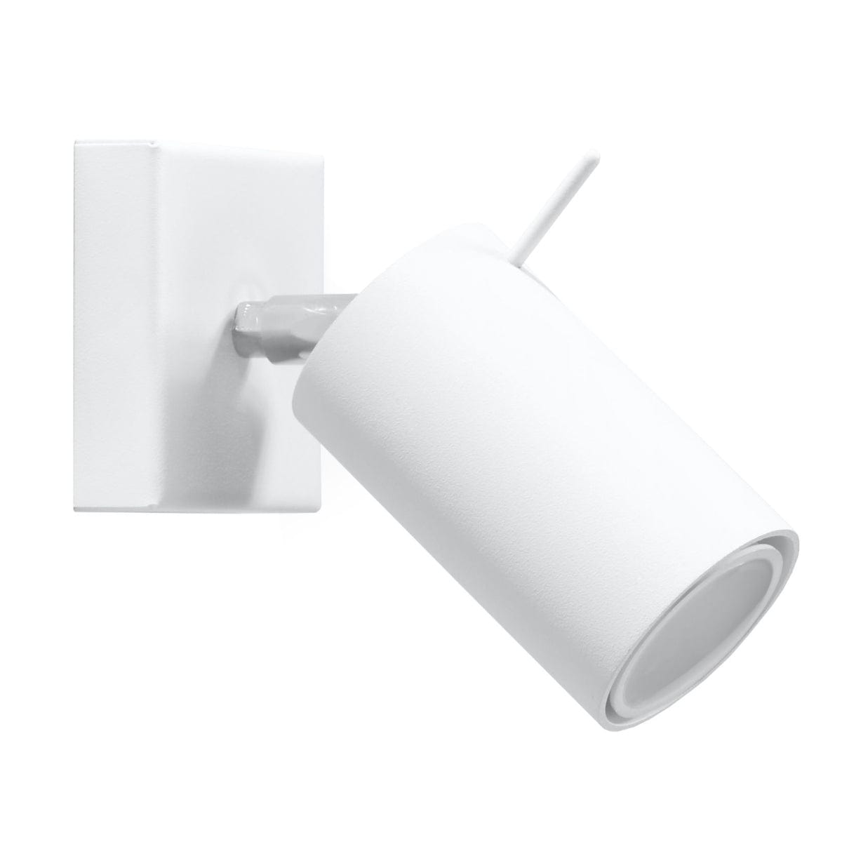 Sollux Lighting Ring Modern Spotlight - Adjustable GU10 Steel Light - White - 8x16x8 cm