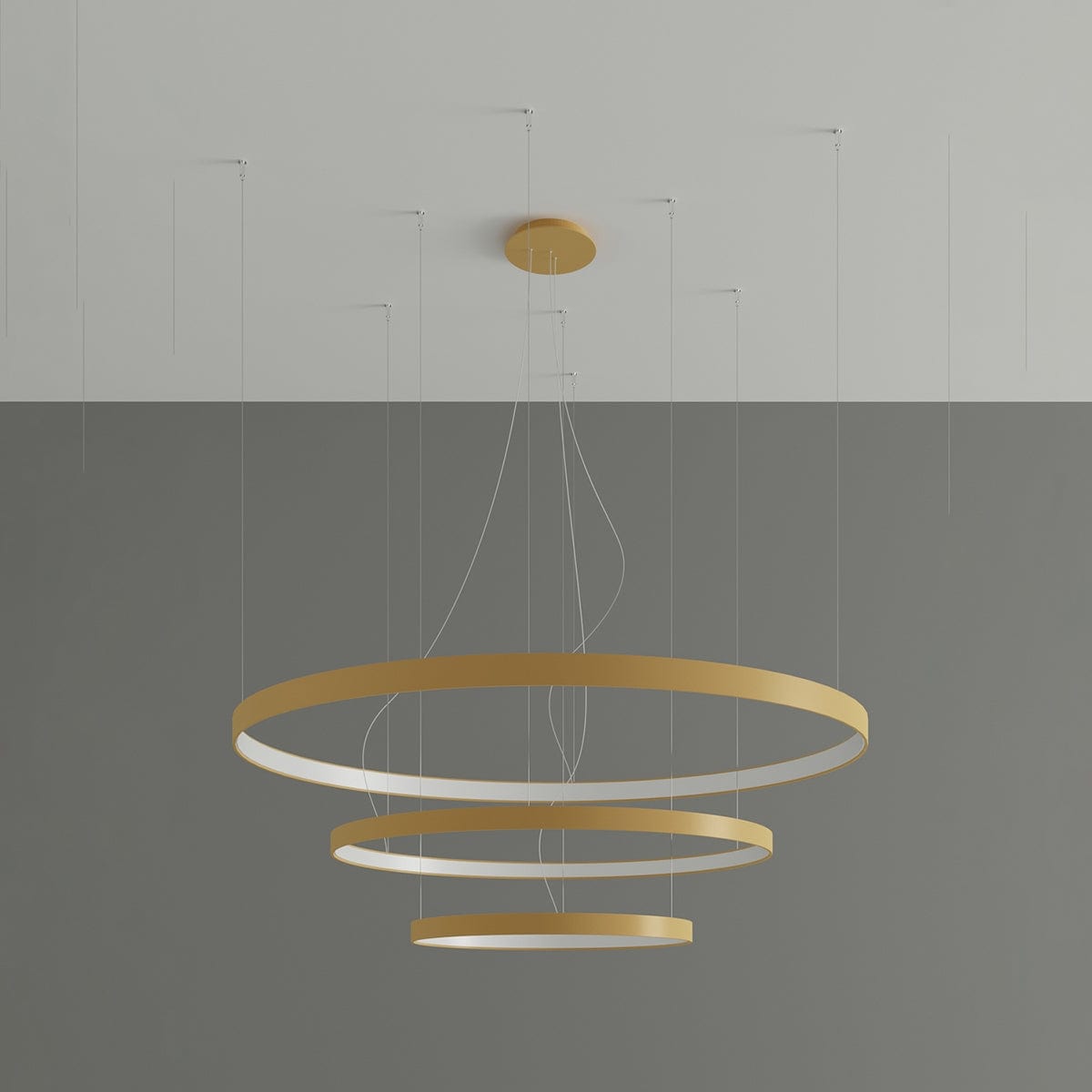 Sollux Lighting RIO 3 LED Chandelier - 55/78/110 Gold - 4000K Neutral Light - Modern Circular Design - High CRI & Energy-Efficient