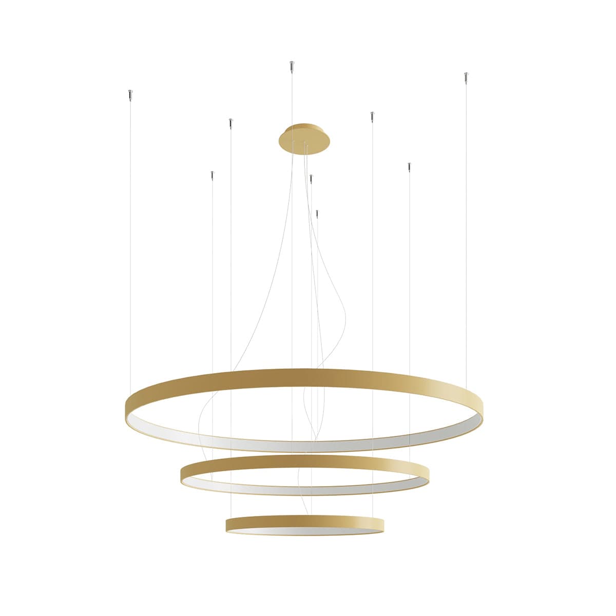 Sollux Lighting RIO 3 LED Chandelier - 55/78/110 Gold - 4000K Neutral Light - Modern Circular Design - High CRI & Energy-Efficient