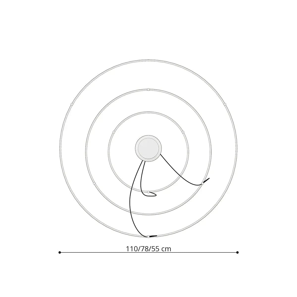 Sollux Lighting RIO 3 LED Chandelier - 55/78/110 White - 4000K Neutral Light - Modern Circular Design - High CRI & Energy-Efficient