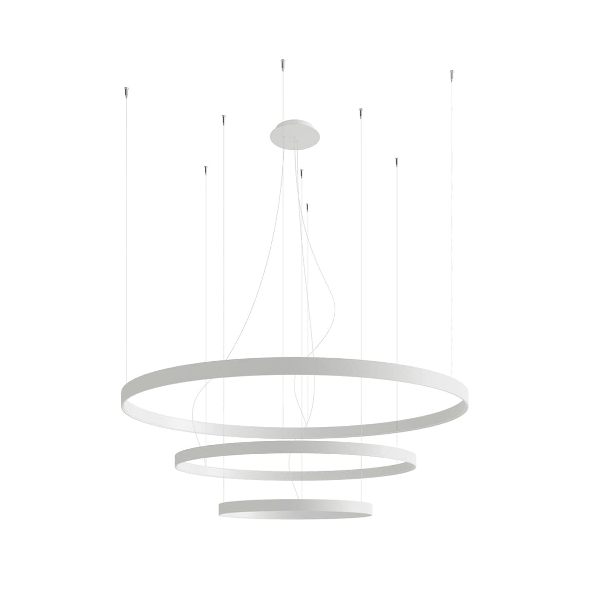 Sollux Lighting RIO 3 LED Chandelier - 55/78/110 White - 4000K Neutral Light - Modern Circular Design - High CRI & Energy-Efficient
