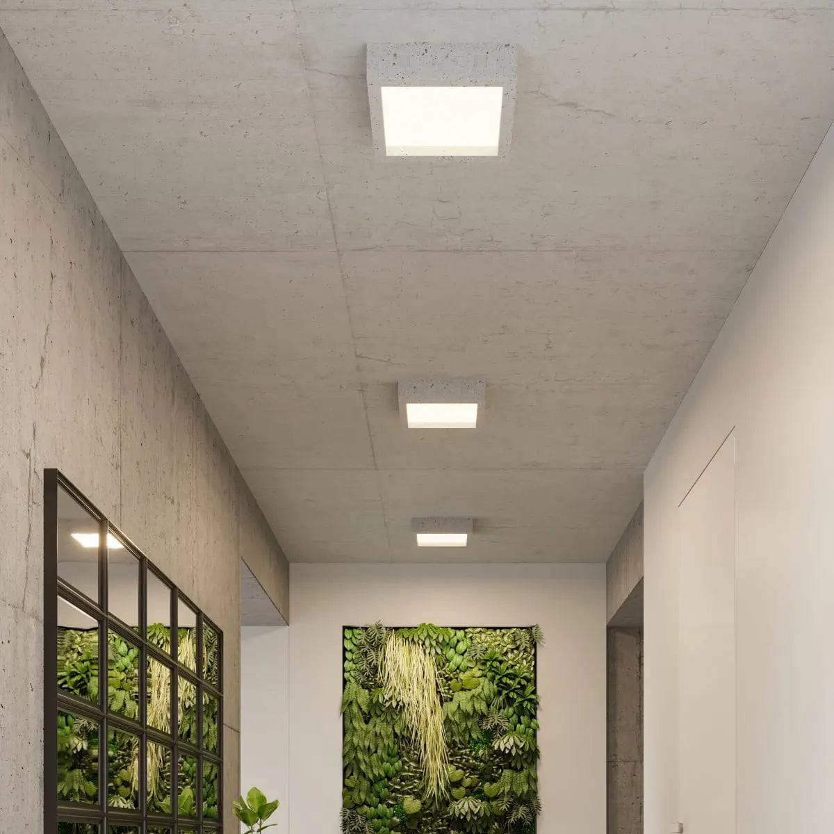 Sollux Lighting RIZA Concrete Ceiling Lamp – Modern Minimalist Design – Geometric Shape – Perfect for Industrial, Loft & Scandinavian Interiors – Elegant & Durable Lighting