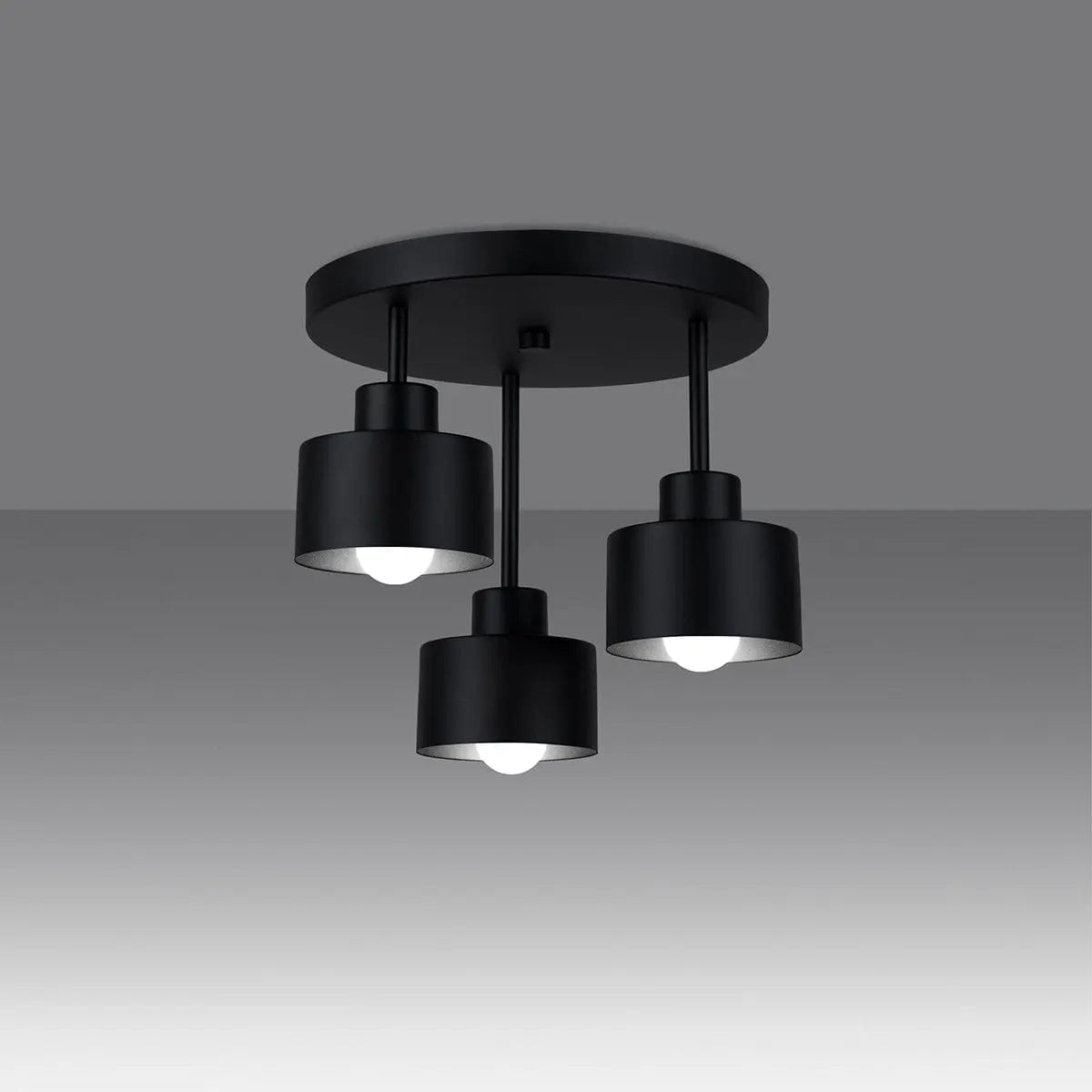 Sollux Lighting SAVAR 3 Black Ceiling Lamp – Modern Industrial Design – Matte Black Finish – 3 Adjustable LED Lights