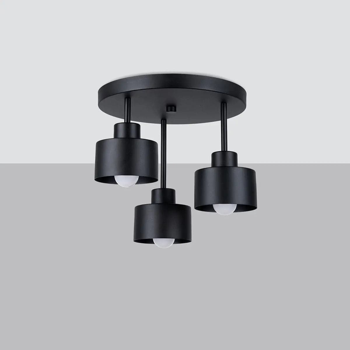 Sollux Lighting SAVAR 3 Black Ceiling Lamp – Modern Industrial Design – Matte Black Finish – 3 Adjustable LED Lights