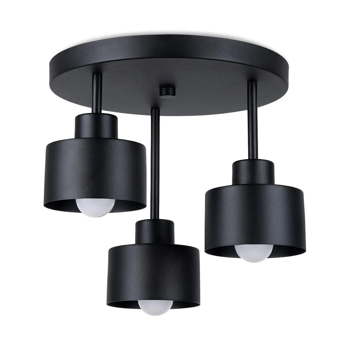 Sollux Lighting SAVAR 3 Black Ceiling Lamp – Modern Industrial Design – Matte Black Finish – 3 Adjustable LED Lights