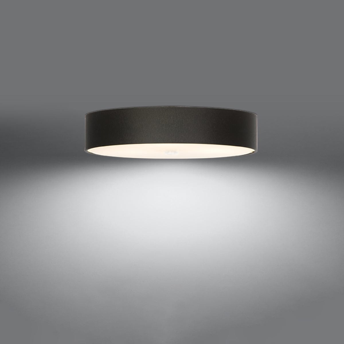 Sollux Lighting SKALA Ceiling Light - Black Finish - 70cm Minimalist Design - Steel Glass Fabric - E27 Bulb Compatible - Modern Home Lighting
