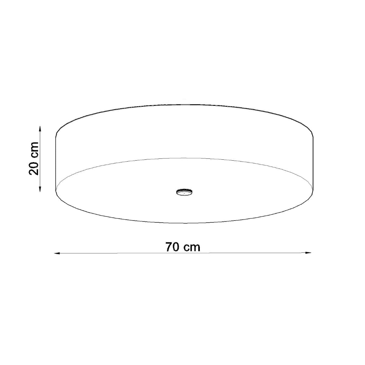 Sollux Lighting SKALA Ceiling Light - Black Finish - 70cm Minimalist Design - Steel Glass Fabric - E27 Bulb Compatible - Modern Home Lighting