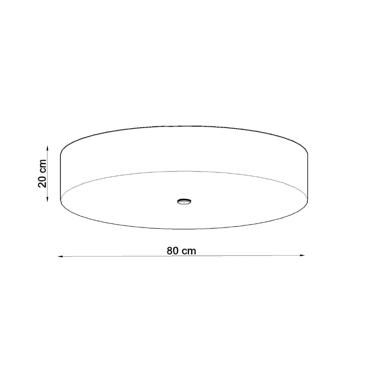 Sollux Lighting SKALA Ceiling Light - Black Finish - 80cm Minimalist Design - Steel Glass Fabric - E27 Bulb Compatible - Modern Home Lighting