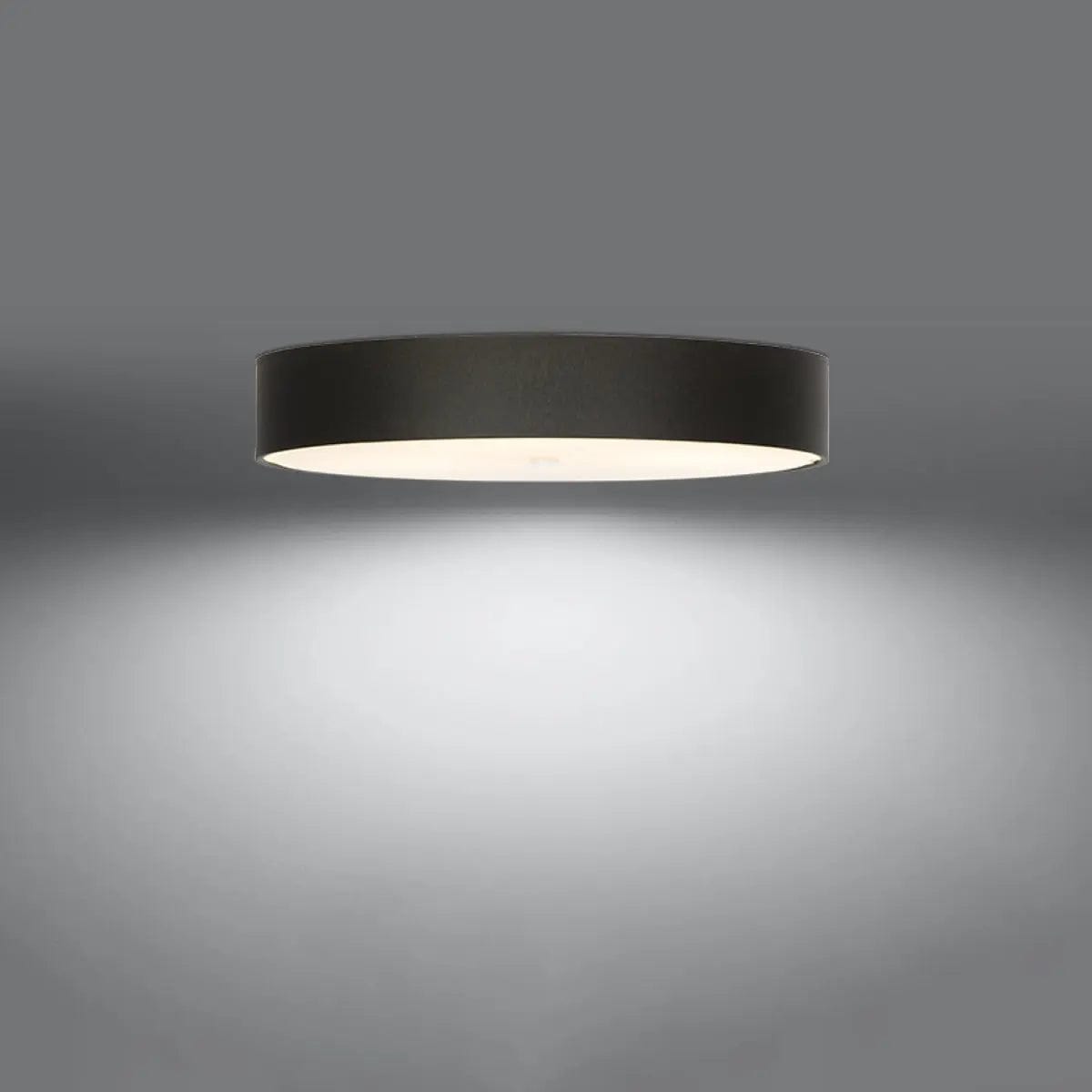 Sollux Lighting SKALA Ceiling Light - Black Finish - 80cm Minimalist Design - Steel Glass Fabric - E27 Bulb Compatible - Modern Home Lighting