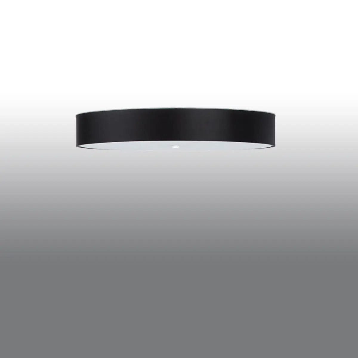 Sollux Lighting SKALA Ceiling Light - Black Finish - 90cm Minimalist Design - Steel Glass Fabric - E27 Bulb Compatible - Modern Home Lighting