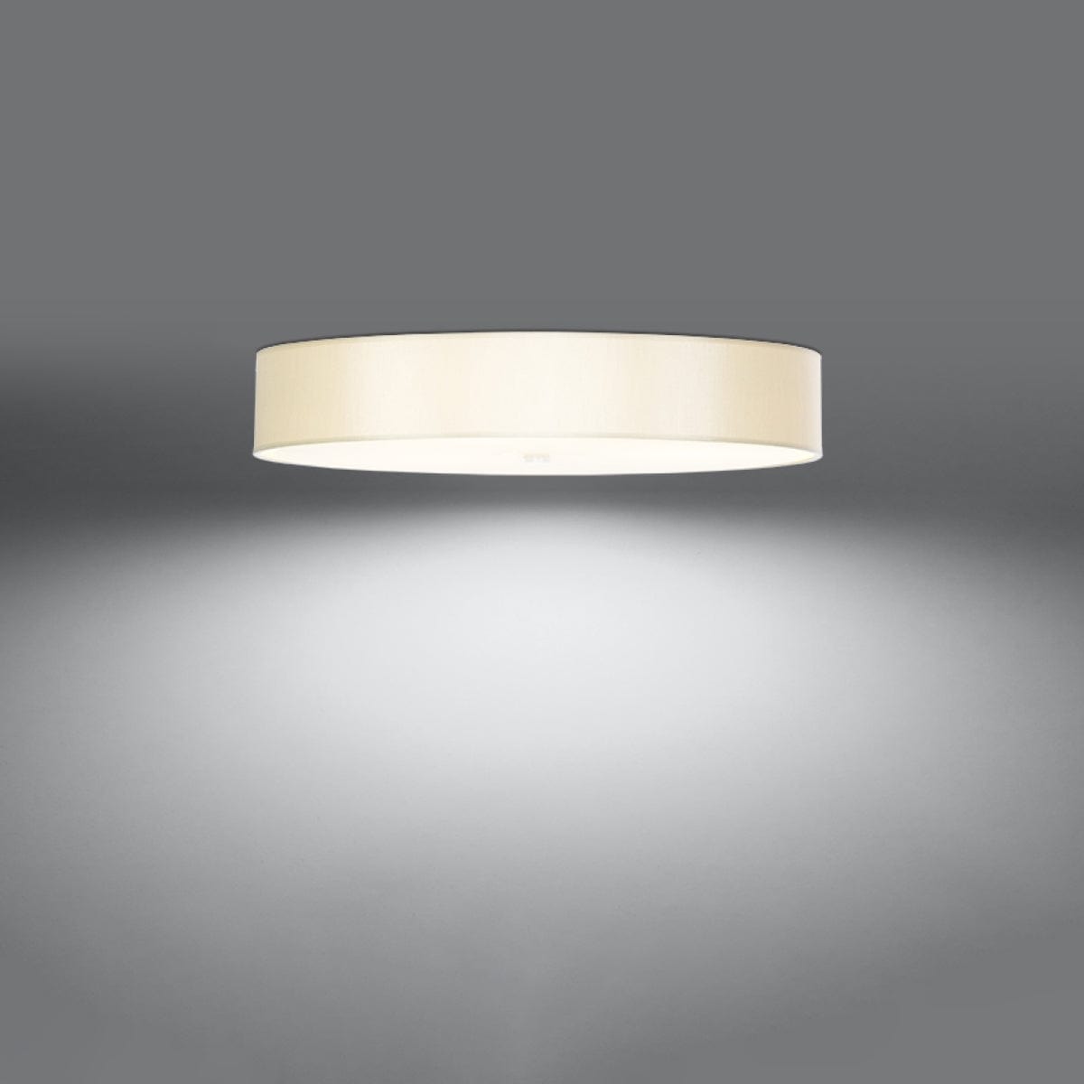 Sollux Lighting SKALA Ceiling Light - White Finish - 80cm Minimalist Design - Steel Glass Fabric - E27 Bulb Compatible - Modern Home Lighting
