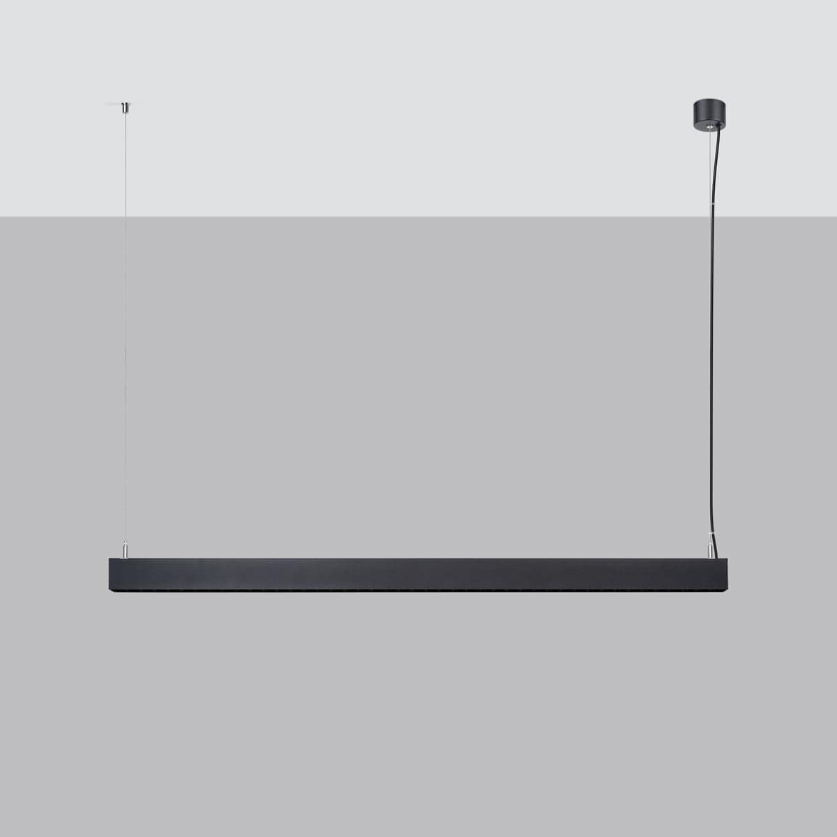 Sollux Lighting SOREN Black LED Pendant Lamp - 3000K Warm Light - Modern Minimalist Design - Energy-Efficient Aluminum Finish