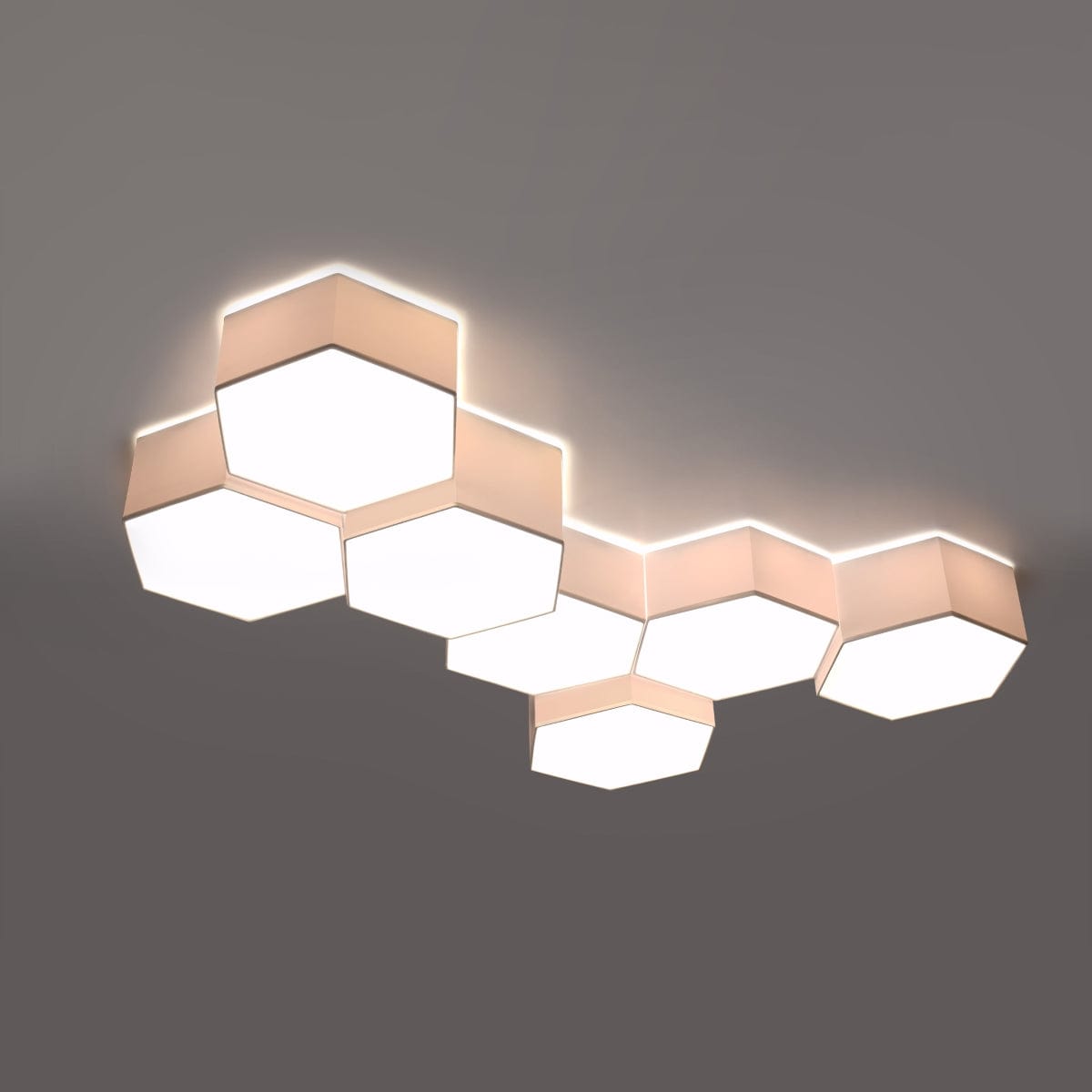 Sollux Lighting SUNDE Ceiling Lamp 13 White - Modern Hexagonal Design - Warm Glow - Replaceable LED Bulb - Easy Surface Mount - Ideal for Living Room or Bedroom
