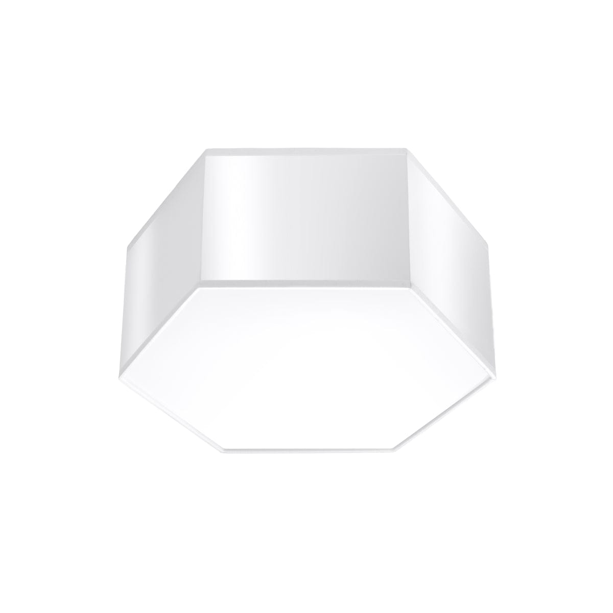 Sollux Lighting SUNDE Ceiling Lamp 13 White - Modern Hexagonal Design - Warm Glow - Replaceable LED Bulb - Easy Surface Mount - Ideal for Living Room or Bedroom
