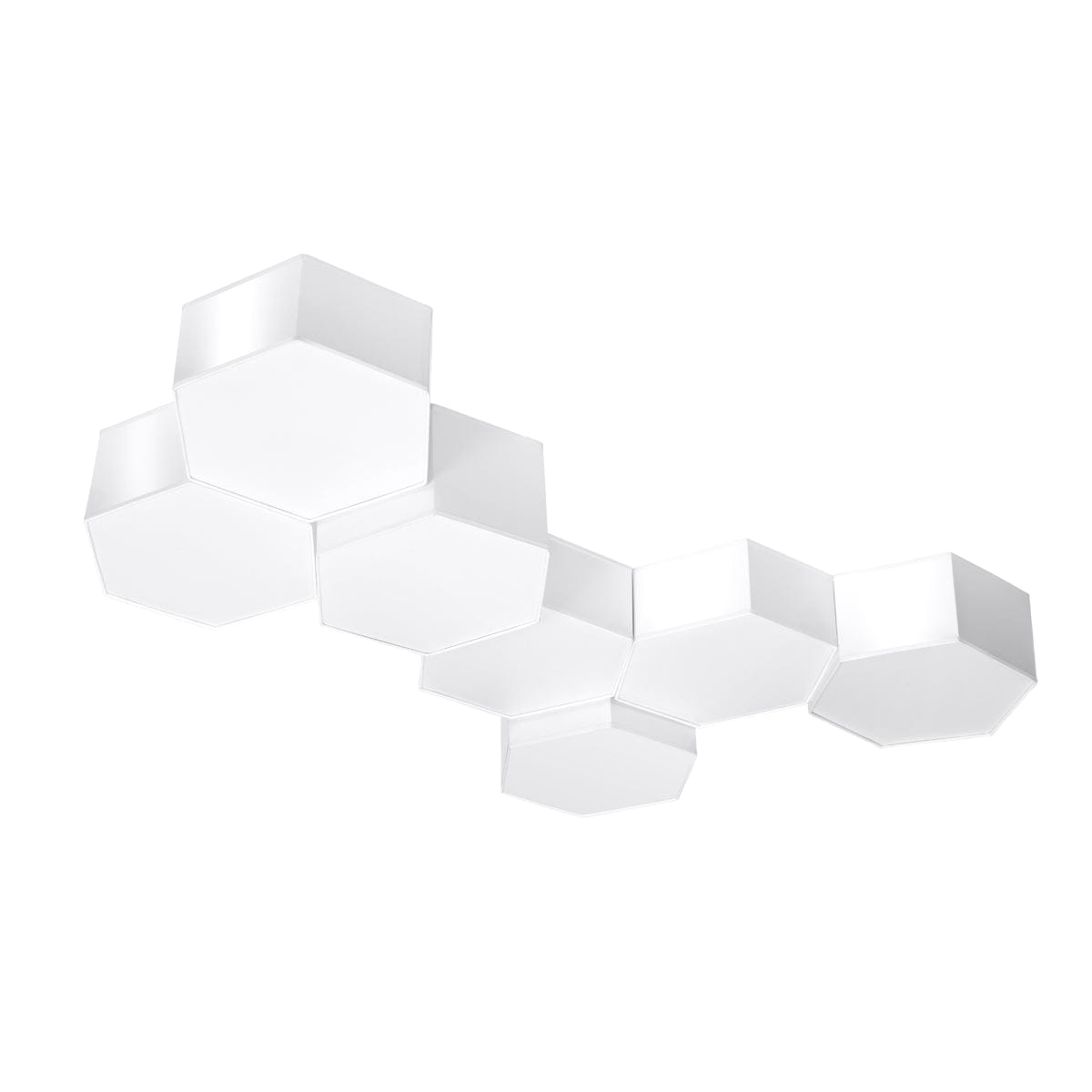Sollux Lighting SUNDE Ceiling Lamp 13 White - Modern Hexagonal Design - Warm Glow - Replaceable LED Bulb - Easy Surface Mount - Ideal for Living Room or Bedroom