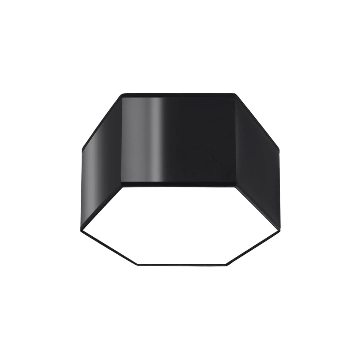 Sollux Lighting SUNDE Ceiling Lamp 15 Black - Modern Hexagonal Design - Warm Glow - Replaceable LED Bulb - Easy Surface Mount - Ideal for Living Room or Bedroom