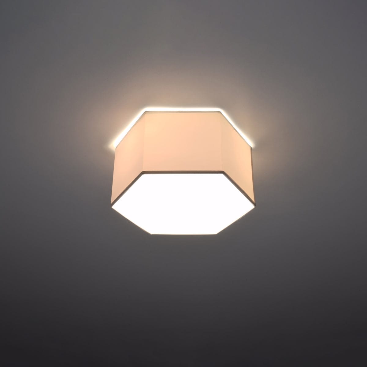 Sollux Lighting SUNDE Ceiling Lamp 15 White - Modern Hexagonal Design - Warm Ambient Glow - Replaceable LED Bulb - Easy Surface Mount - Ideal for Any Room Decor