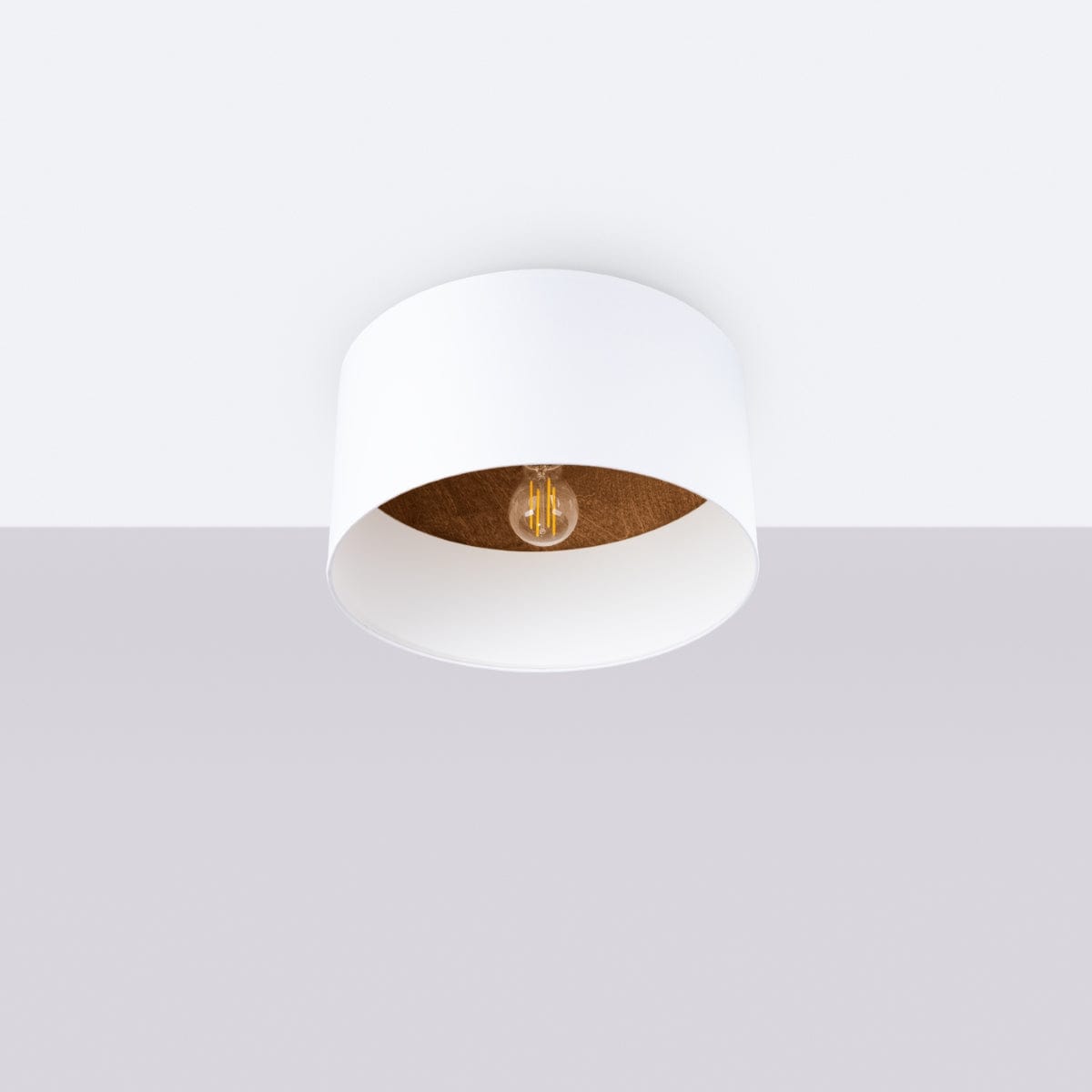 Sollux Lighting TELESTO Ceiling Lamp White/Dark Brown - Minimalist Modern Design - Energy-Efficient LED Compatible - Elegant & Cozy Lighting