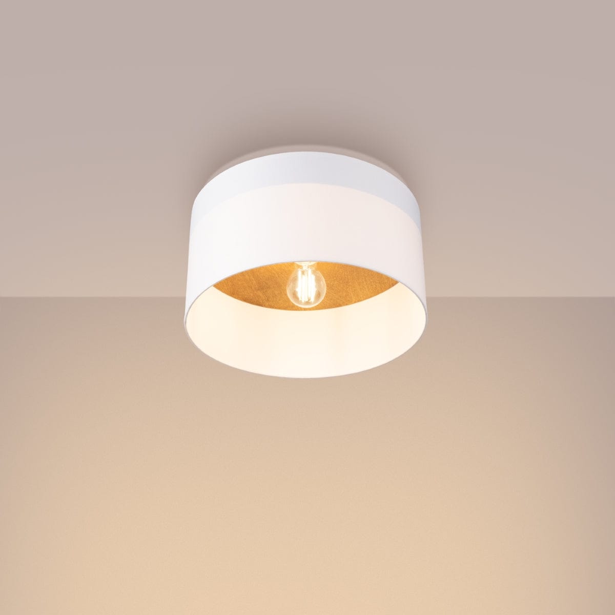 Sollux Lighting TELESTO Ceiling Lamp White/Light Brown - Minimalist Modern Design - LED Compatible - Elegant & Cozy Lighting for Living Room, Bedroom, Kitchen