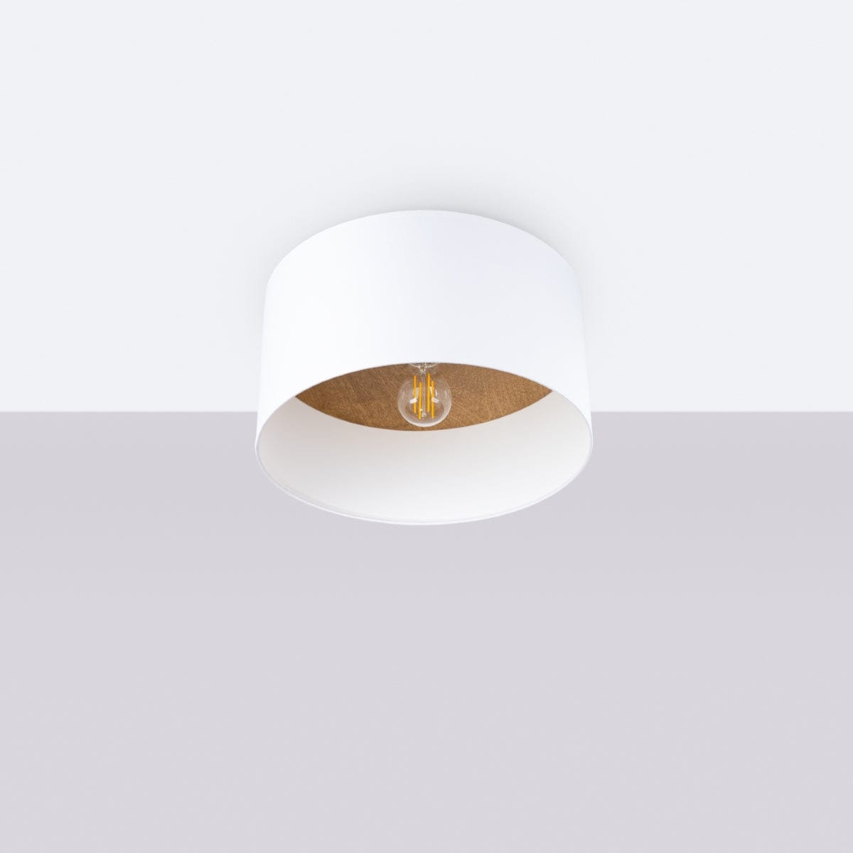 Sollux Lighting TELESTO Ceiling Lamp White/Light Brown - Minimalist Modern Design - LED Compatible - Elegant & Cozy Lighting for Living Room, Bedroom, Kitchen