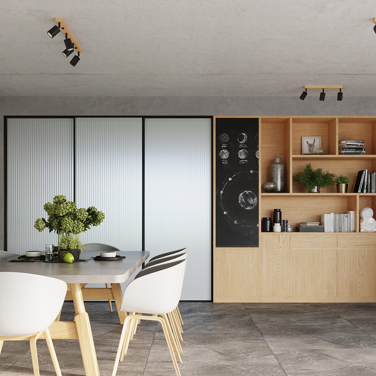 Sollux Lighting VERDO 3L Black Ceiling Light - Modern Steel and Wood Design - E27 Bulb Compatible - Industrial Minimalist Style - Ideal for Living Room or Kitchen
