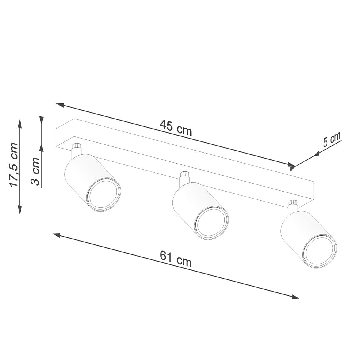 Sollux Lighting VERDO 3L Black Ceiling Light - Modern Steel and Wood Design - E27 Bulb Compatible - Industrial Minimalist Style - Ideal for Living Room or Kitchen