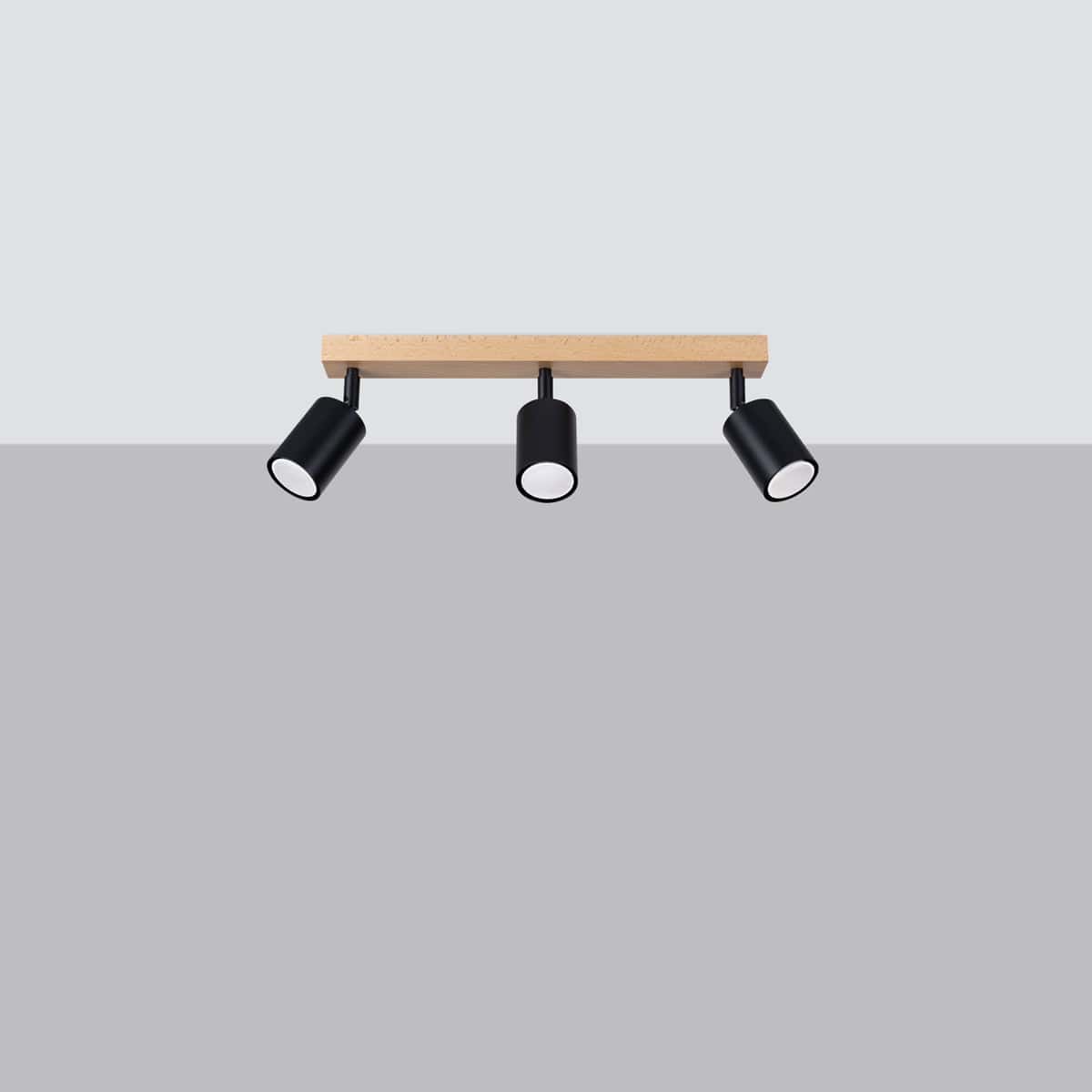 Sollux Lighting VERDO 3L Black Ceiling Light - Modern Steel and Wood Design - E27 Bulb Compatible - Industrial Minimalist Style - Ideal for Living Room or Kitchen