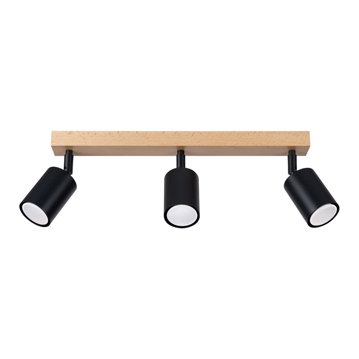 Sollux Lighting VERDO 3L Black Ceiling Light - Modern Steel and Wood Design - E27 Bulb Compatible - Industrial Minimalist Style - Ideal for Living Room or Kitchen