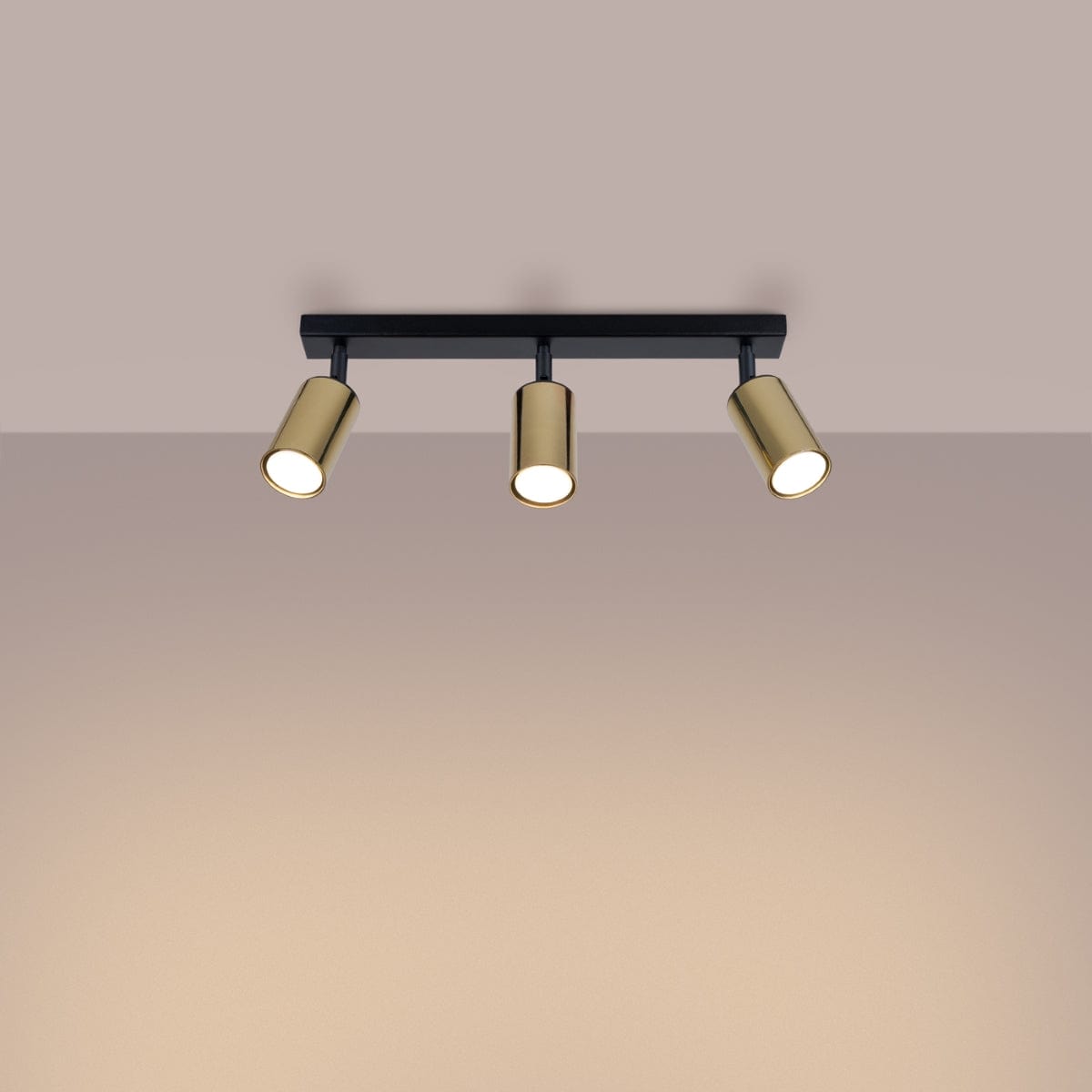 Sollux Lighting WINX 3 Black-Copper Ceiling Lamp - Modern Metal Design - Triple Adjustable Lights - E27 Bulb Compatible - Sleek and Minimalist Lighting for Any Room