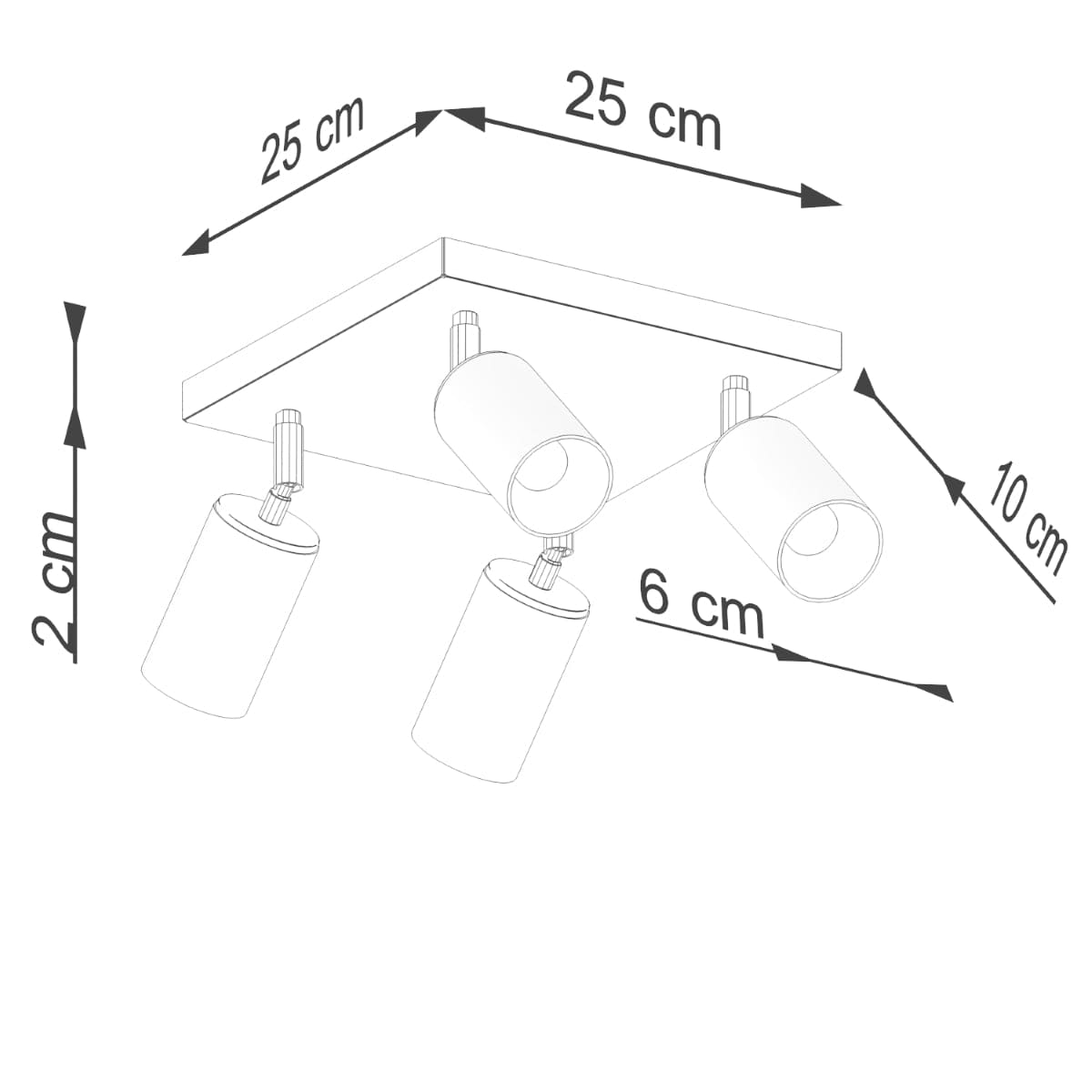 Sollux Lighting WINX 4 Black/Copper Ceiling Lamp
