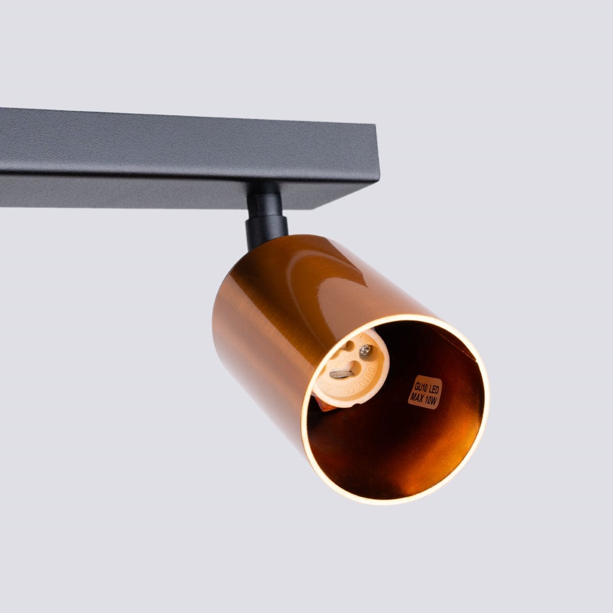 Sollux Lighting WINX 4 L Black-Copper Ceiling Lamp - Modern Metal Design - Quadruple Adjustable Lights - E27 Bulb Compatible - Stylish and Functional Lighting Solution
