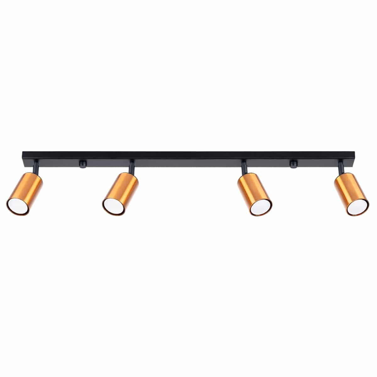 Sollux Lighting WINX 4 L Black-Copper Ceiling Lamp - Modern Metal Design - Quadruple Adjustable Lights - E27 Bulb Compatible - Stylish and Functional Lighting Solution