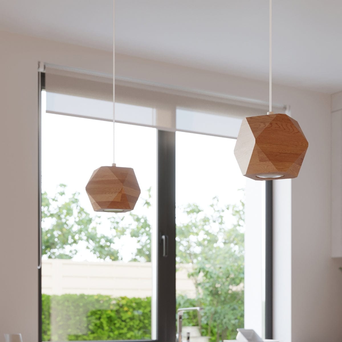 Sollux Lighting WOODY 3 Natural Wood Ceiling Lamp - Minimalist Design - Durable Wooden Construction - Adjustable Light Color and Power - Ideal for Modern Interiors