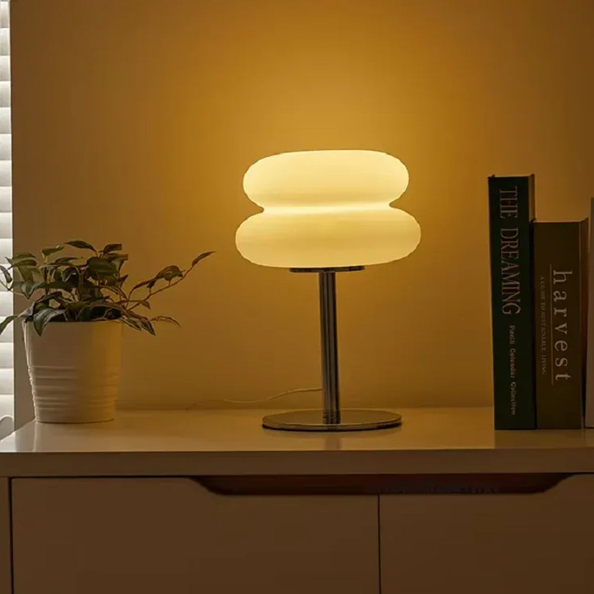 Stacked Glass Bedside Table Lamp