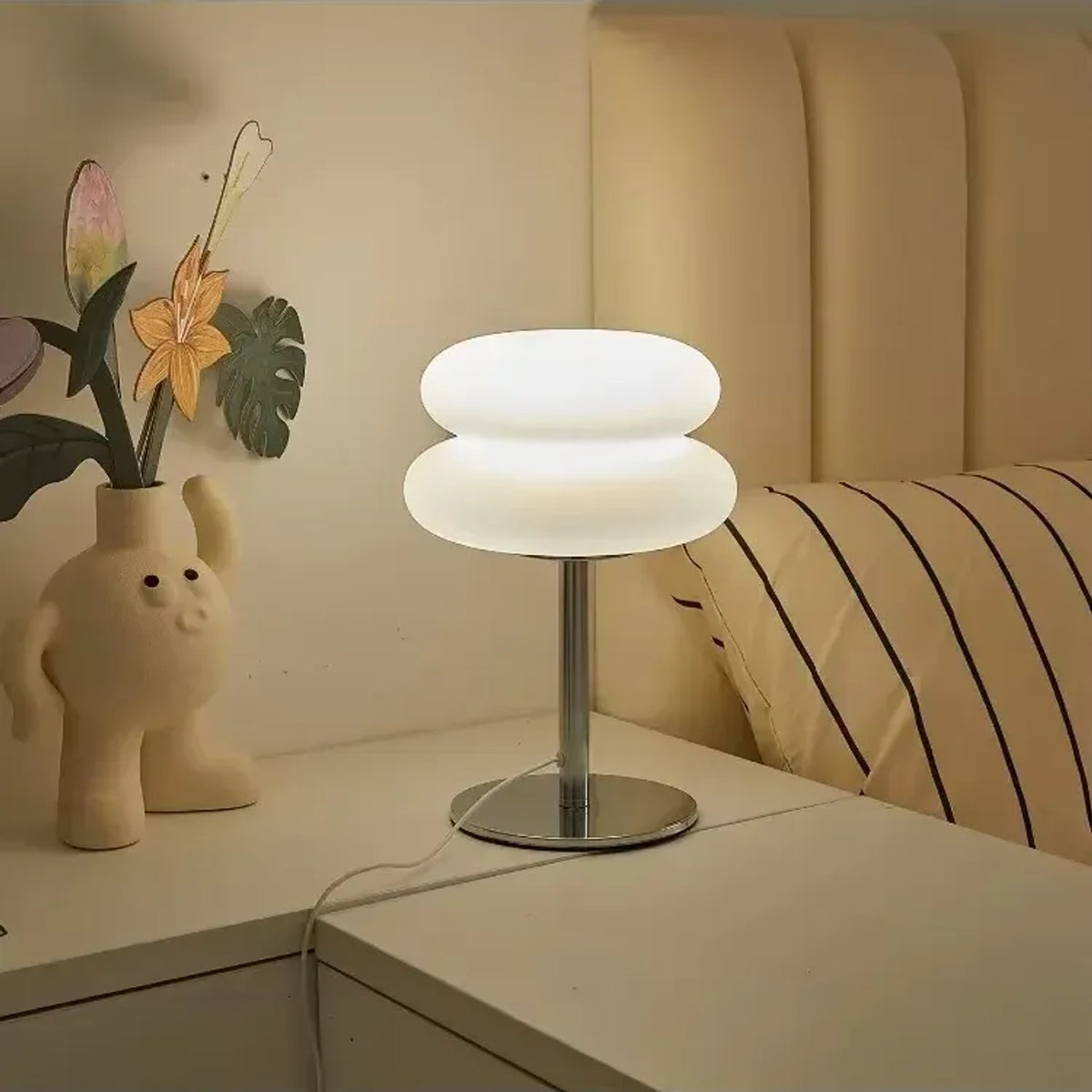 Stacked Glass Bedside Table Lamp