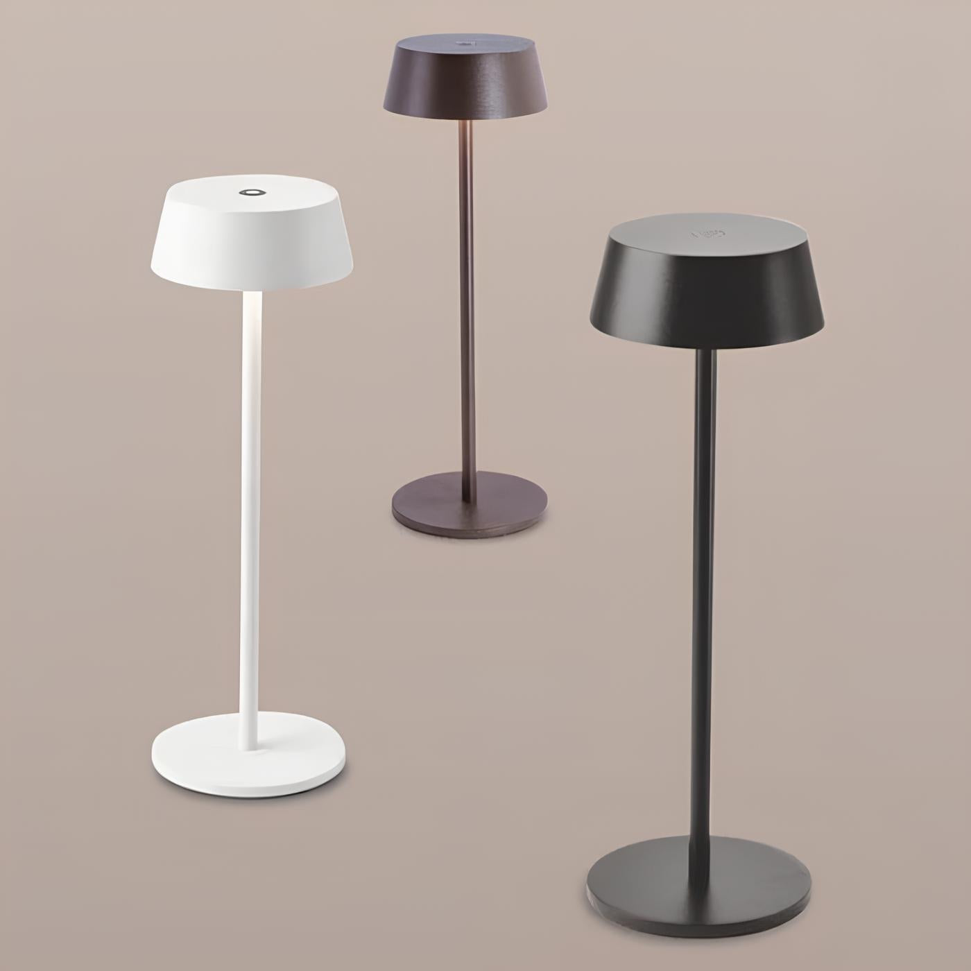 Sleek Modern Table Lamp - Rechargeable - Cordless - Dimmable Touch Control - 3 Light Modes - Durable Iron - Warm/Natural/Cool Light