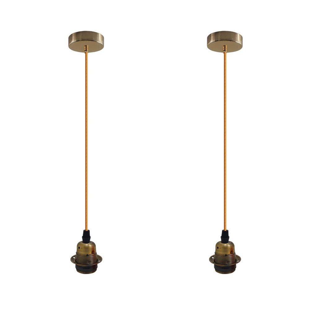 2 Pack Vintage Industrial Pendant Light,lampshade E27 UK Holder Fitting  Set