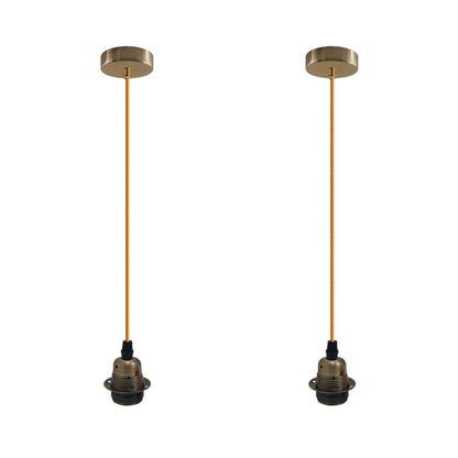 2 Pack Vintage Industrial Pendant Light,lampshade E27 UK Holder Fitting  Set