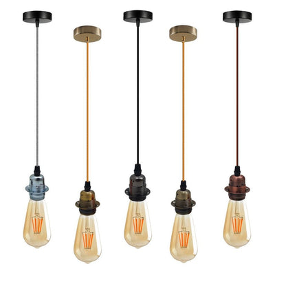 2 Pack Vintage Industrial Pendant Light,lampshade E27 UK Holder Fitting  Set