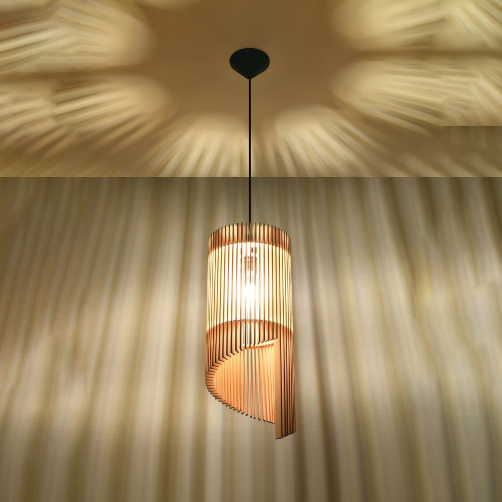 Pendant Lamp Wood Alexia - Scandinavian Minimalist Design - E27 Bulb Compatible