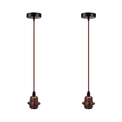 2 Pack Vintage Industrial Pendant Light,lampshade E27 UK Holder Fitting  Set