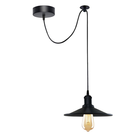 Black Vintage Cone shaped shade Ceiling Pendant Light Fitting with Adjustable Cord Light Fixture