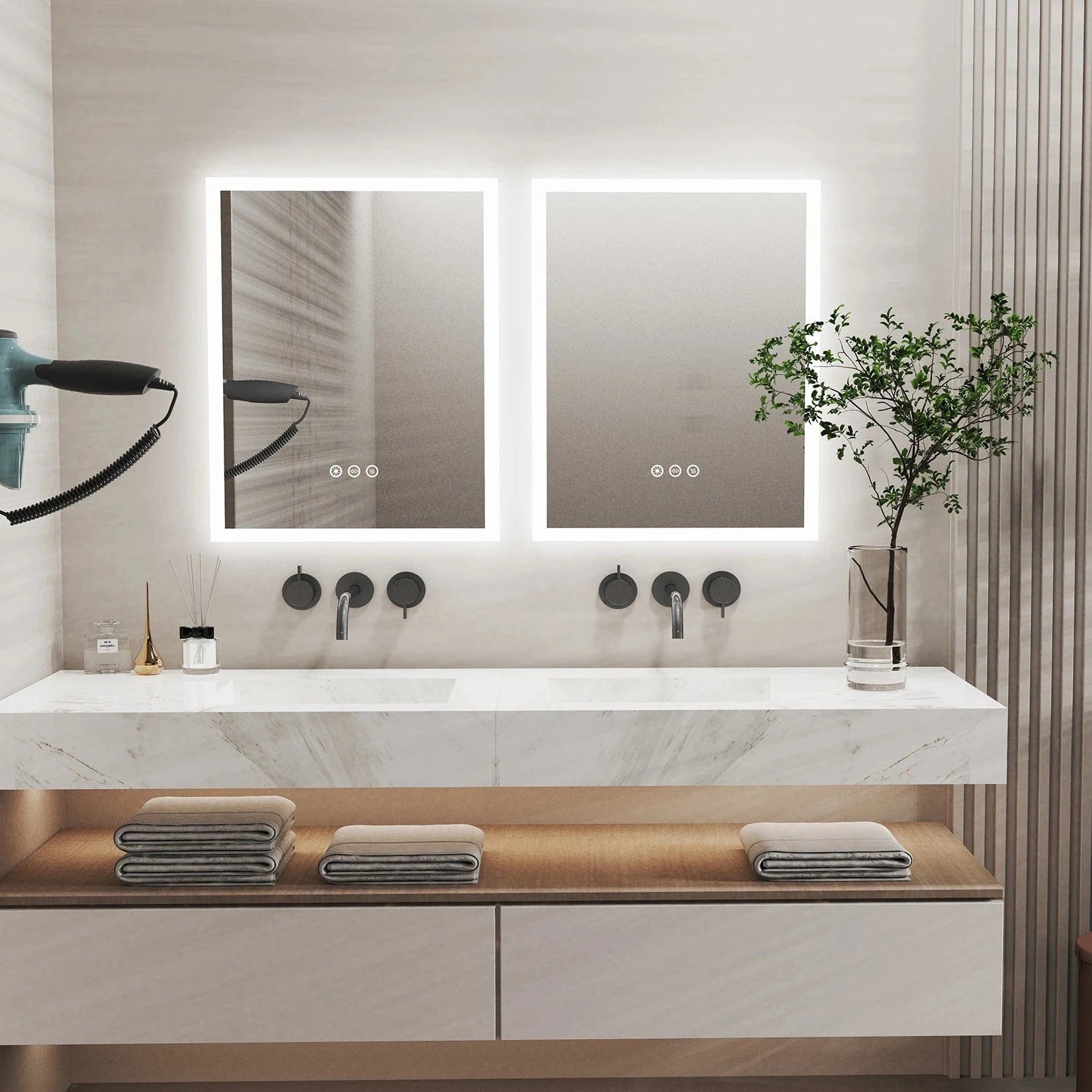 Verthara 16x20 Inch Oval LED Wall Mirror 16x20 inch